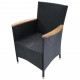Vidaxl chaises de jardin 2 pièces résine tressée noir 59 x 60 x 88 cm 