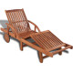 Transat chaise longue bain de soleil lit de jardin terrasse meuble d'extérieur 200 x 68 x 30- 83 cm bois d'acacia solide helloshop26 02_0012700