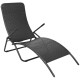 Transat chaise longue bain de soleil lit de jardin terrasse meuble d'extérieur pliante rotin synthétique noir helloshop26 02_0012895