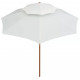 Vidaxl parasol de terrasse 270 x cm poteau en bois blanc crème 