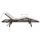 Transat chaise longue bain de soleil lit de jardin terrasse meuble d'extérieur avec coussin résine tressée marron helloshop26 02_0012517 