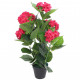 Plante hortensia artificielle avec pot 60 cm rouge