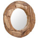 Miroir décoratif rustique teck 80 cm rond 