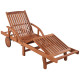 Lot de 2 transats chaise longue bain de soleil lit de jardin terrasse meuble d'extérieur avec table bois d'acacia solide helloshop26 02_0012078 