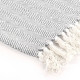 Couverture coton à chevrons 160x210 cm gris 