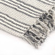 Couverture coton à rayures 125x150 cm gris et blanc 
