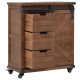 Armoire de rangement bois de sapin massif 64x33,5x75 cm marron 