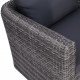 Chaise de jardin avec coussin et oreiller résine tressée gris 