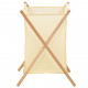Panier à linge bois de cèdre et textile beige 42 x 41 x 64 cm 
