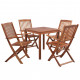 Vidaxl mobilier d'extérieur à dîner 5 pcs bois d'acacia massif