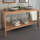 Meuble-lavabo de salle de bains teck massif 132x45x75cm