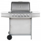 Barbecue au gaz avec 6 zones de cuisson Inox Argenté