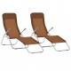 Vidaxl chaises longues pliables 2 pcs textilène - couleur au choix Taupe