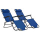 Chaises longues pliables 2 pièces avec repose-pied acier bleu helloshop26 02_0011941