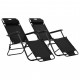 Vidaxl chaises longues pliables 2 pcs avec repose-pied acier - couleur au choix Noir