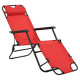 Lot de deux chaises longues pliables avec repose-pied acier rouge helloshop26 02_0011945 