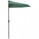 Parasol de balcon avec mât en aluminium vert 300x150 cm demi 