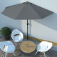 Parasol de balcon et mât en aluminium anthracite 300x150cm demi