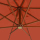 Parasol en porte-à-faux avec mât en bois 400 x 300 cm terre cuite  