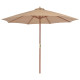 Parasol d'extérieur avec mât en bois 300 cm - Couleur au choix
