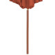 Parasol d'extérieur avec mât en bois 300 cm terre cuite  
