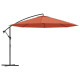 Parasol meuble de jardin en porte-à-fau x avec mât aluminium 350 cm terre cuite helloshop26 02_0008606