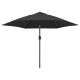 Parasol d'extérieur avec led et mât en acier 300 cm anthracite helloshop26 02_0008173