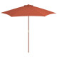 Parasol d'extérieur avec mât en bois 270 cm orange helloshop26 02_0008247