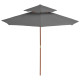 Parasol double avec mât en bois 270 cm - Couleur au choix Anthracite