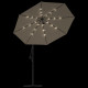 Parasol meuble de jardin en porte-à-faux led et mât en acier 300 cm taupe helloshop26 02_0008640 