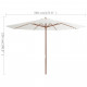 Parasol d'extérieur avec mât en bois 350 cm - Couleur au choix 