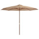 Parasol avec mât en bois 350 cm - Couleur au choix Taupe
