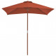 Vidaxl parasol d'extérieur avec mât en bois 150 x 200 cm terre cuite 