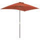 Parasol d'extérieur avec mât en bois 150 x 200 cm orange helloshop26 02_0008243 