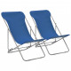 Chaises de plage pliables 2 pcs acier et tissu oxford - Couleur au choix