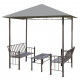 Chapiteau de jardin avec table et bancs 2,5x1,5x2,4m anthracite 