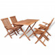 Mobilier à dîner de jardin 5 pcs bois de teck massif