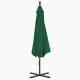 Parasol meuble de jardin en porte-à-faux avec mât en acier 300 cm vert helloshop26 02_0008647 