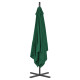 Parasol meuble de jardin en porte-à-faux avec mât en acier 250 x 250 cm vert helloshop26 02_0008645 