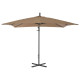Parasol meuble de jardin en porte-à-faux avec poteau en acier 250 x 250 cm taupe helloshop26 02_0008631 