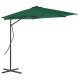 Parasol d'extérieur avec mât en acier 300 cm vert helloshop26 02_0008196