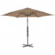 Vidaxl parasol d'extérieur avec poteau en acier 300 cm taupe 