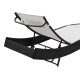 Transat chaise longue bain de soleil lit de jardin terrasse meuble d'extérieur avec oreiller résine tressée noir helloshop26 02_0012559 
