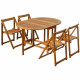 Mobilier à dîner d'extérieur pliable 5 pcs bois d'acacia solide