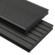 Panneaux de terrasse solides et accessoires wpc 10 m² 4 m noir