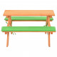 Table de pique-nique pour enfants avec bancs 89x79x50 cm sapin 