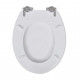Siège de toilette et couvercle à fermeture douce 2pcs MDF Blanc 