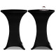 Housse de table ø 70 cm noir extensible 2 pcs