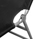 Transat chaise longue bain de soleil lit de jardin terrasse meuble d'extérieur pliable acier enduit de poudre noir helloshop26 02_0012797 