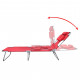 Vidaxl chaise longue pliable et coussin de tête dossier réglable rouge 